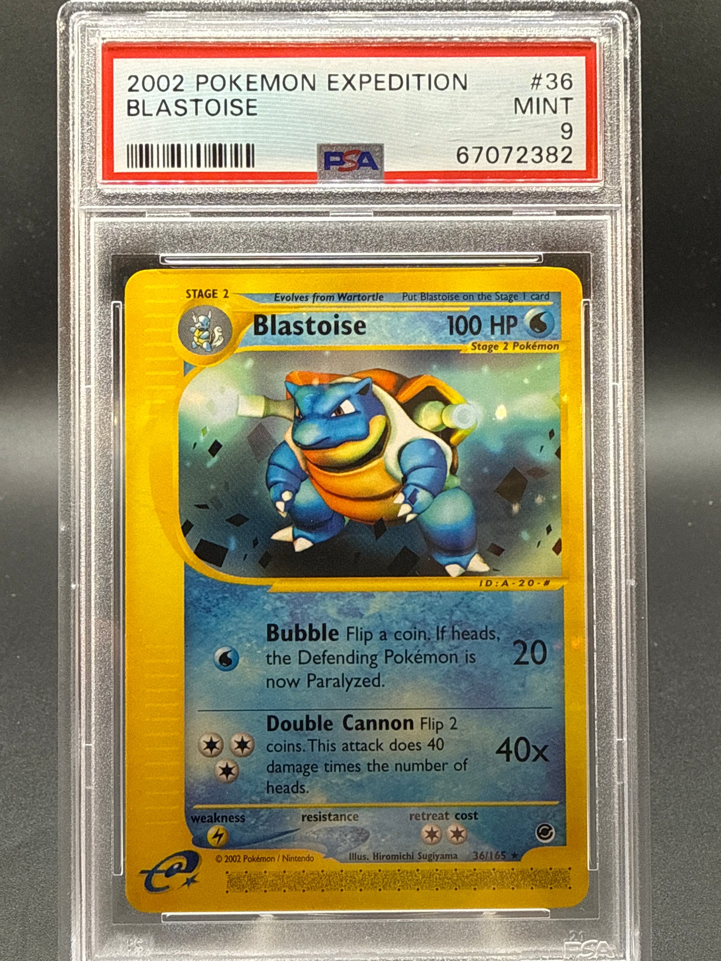 PSA 9 Pokémon TCG: 2002 Blastoise 36/165 Expedition