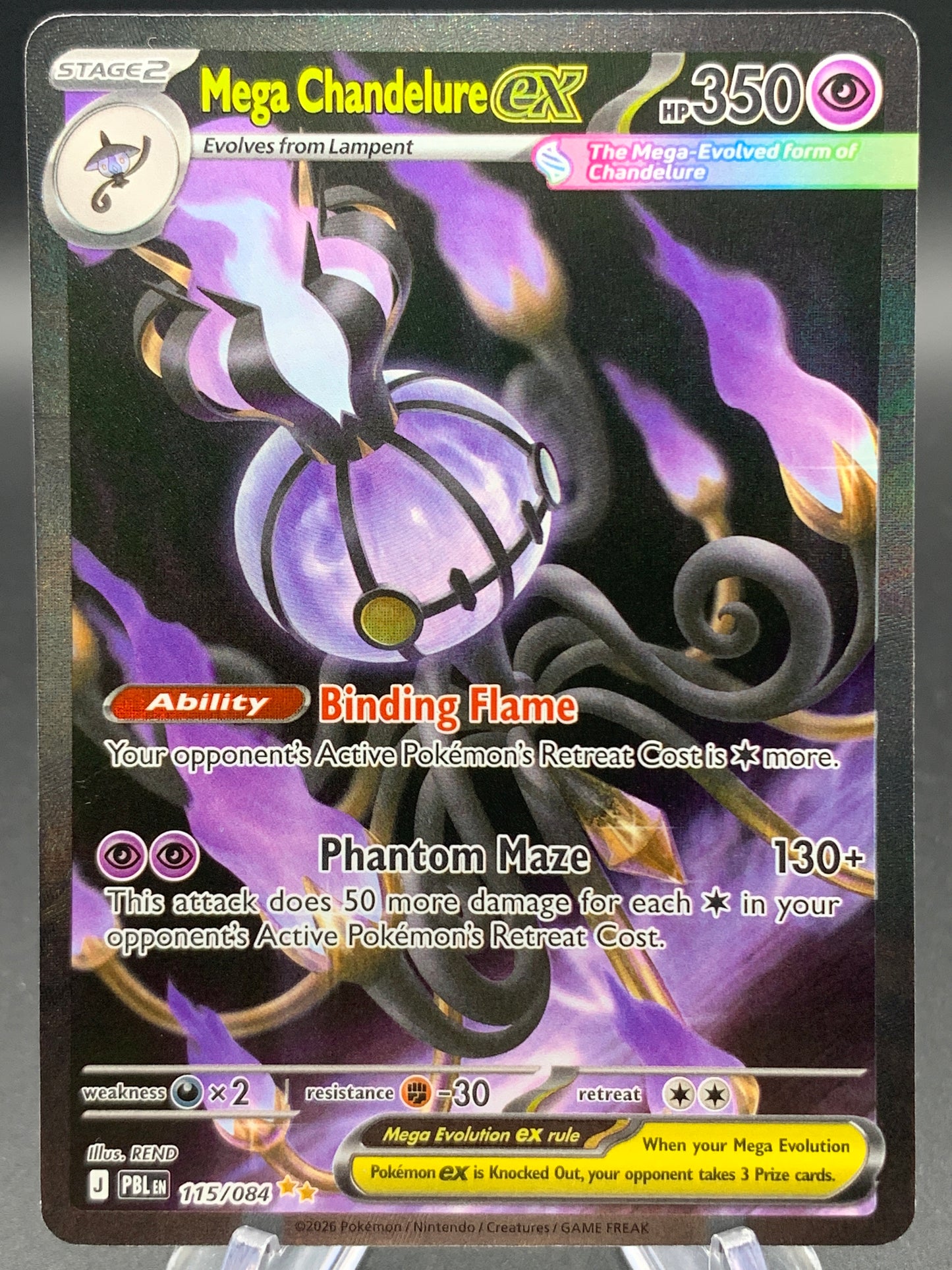 Pokémon TCG: 2026 Mega Chandelure ex - 115/084 - ME05: Pitch Black