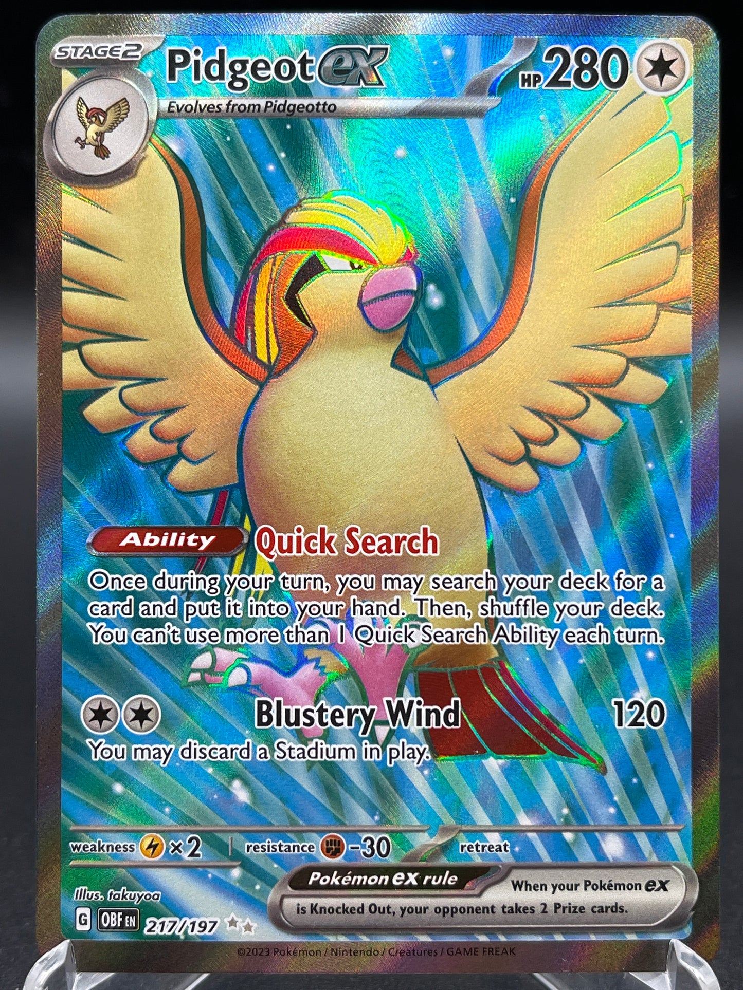 Pokémon TCG: 2023 Pidgeot ex - 217/197 - S&V Obsidian Flames