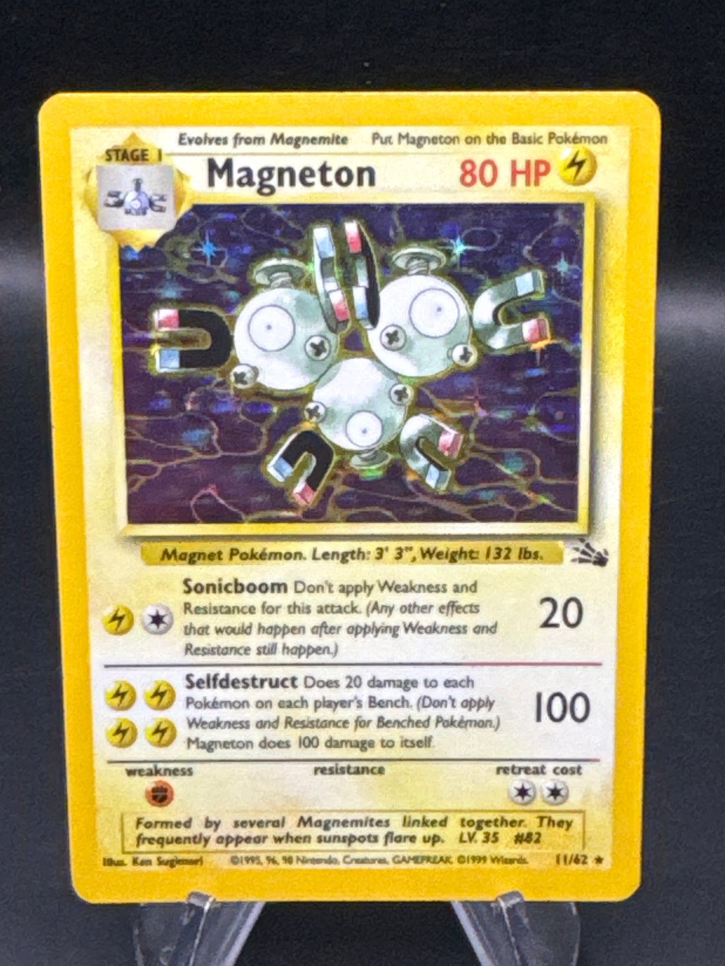 Pokémon TCG: 1999 Magneton 11/62 Fossil Unlimited Holo
