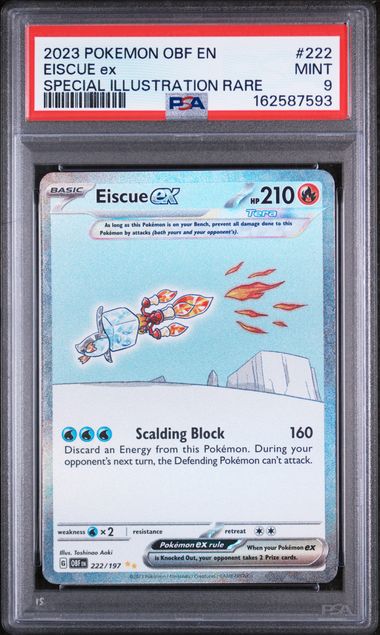 PSA 9 Pokémon TCG: 2023 Eiscue ex - 222/197 - SV: Obsidian Flames
