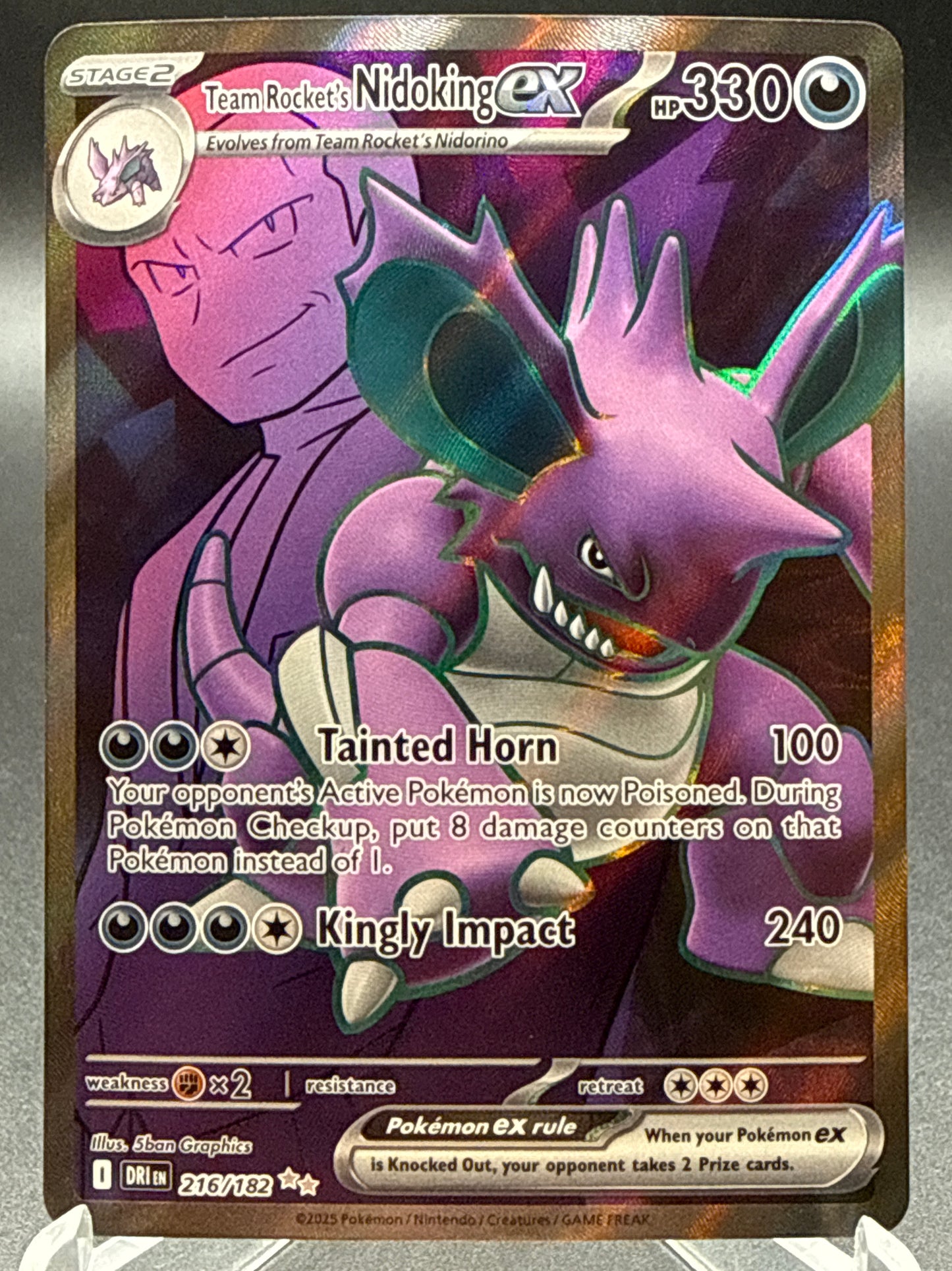 Pokémon TCG: 2025 Team Rocket's Nidoking ex - 216/182- SV: Destined Rivals