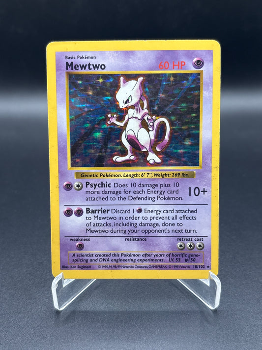 Pokémon TCG: 1999 Mewtwo 10/102 - Shadowless - Base Set Holofoil