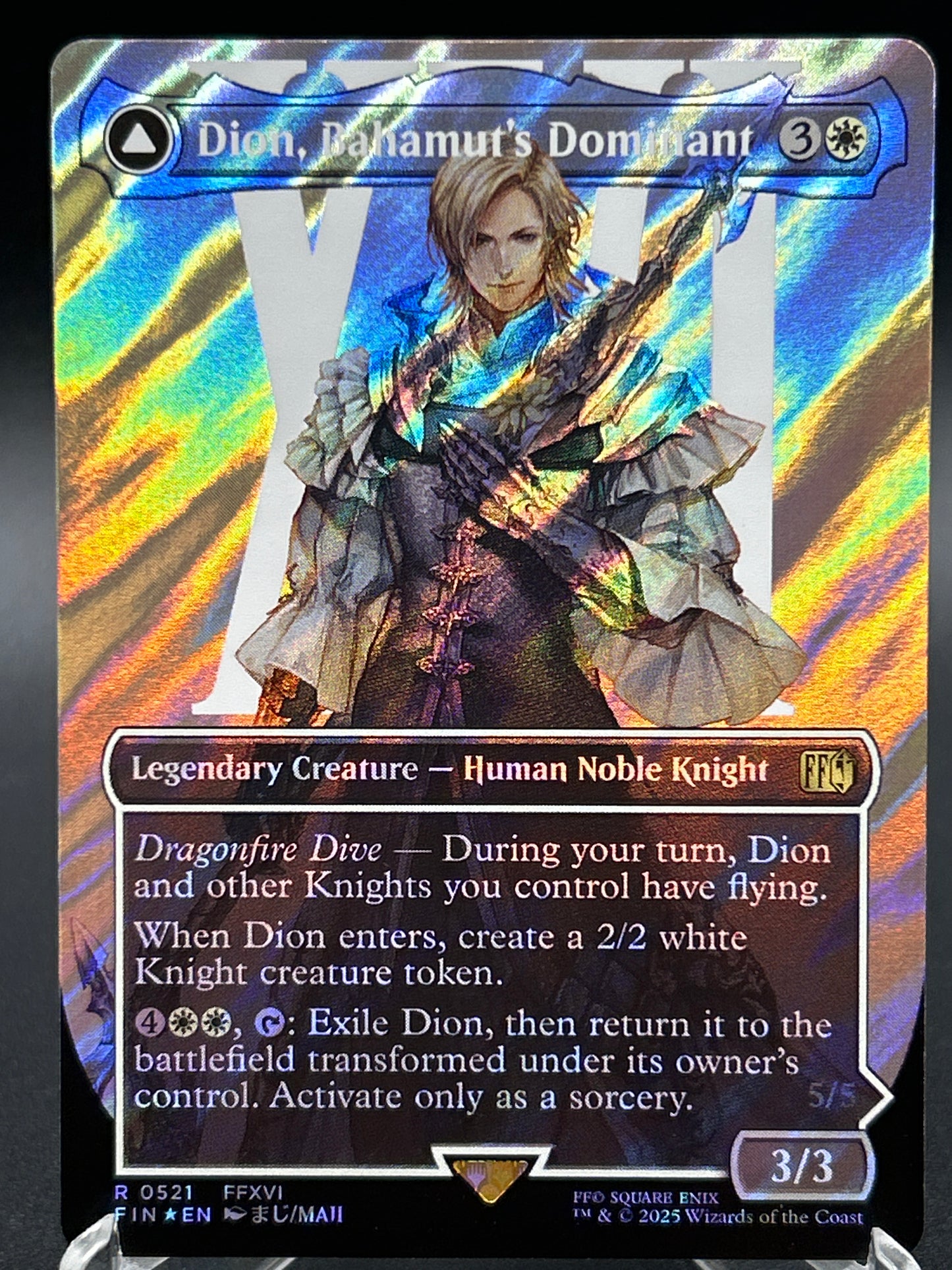 MTG TCG: Dion, Bahamut's Dominant (Borderless)(Surge Foil) R 0521 FIC: FINAL FANTASY