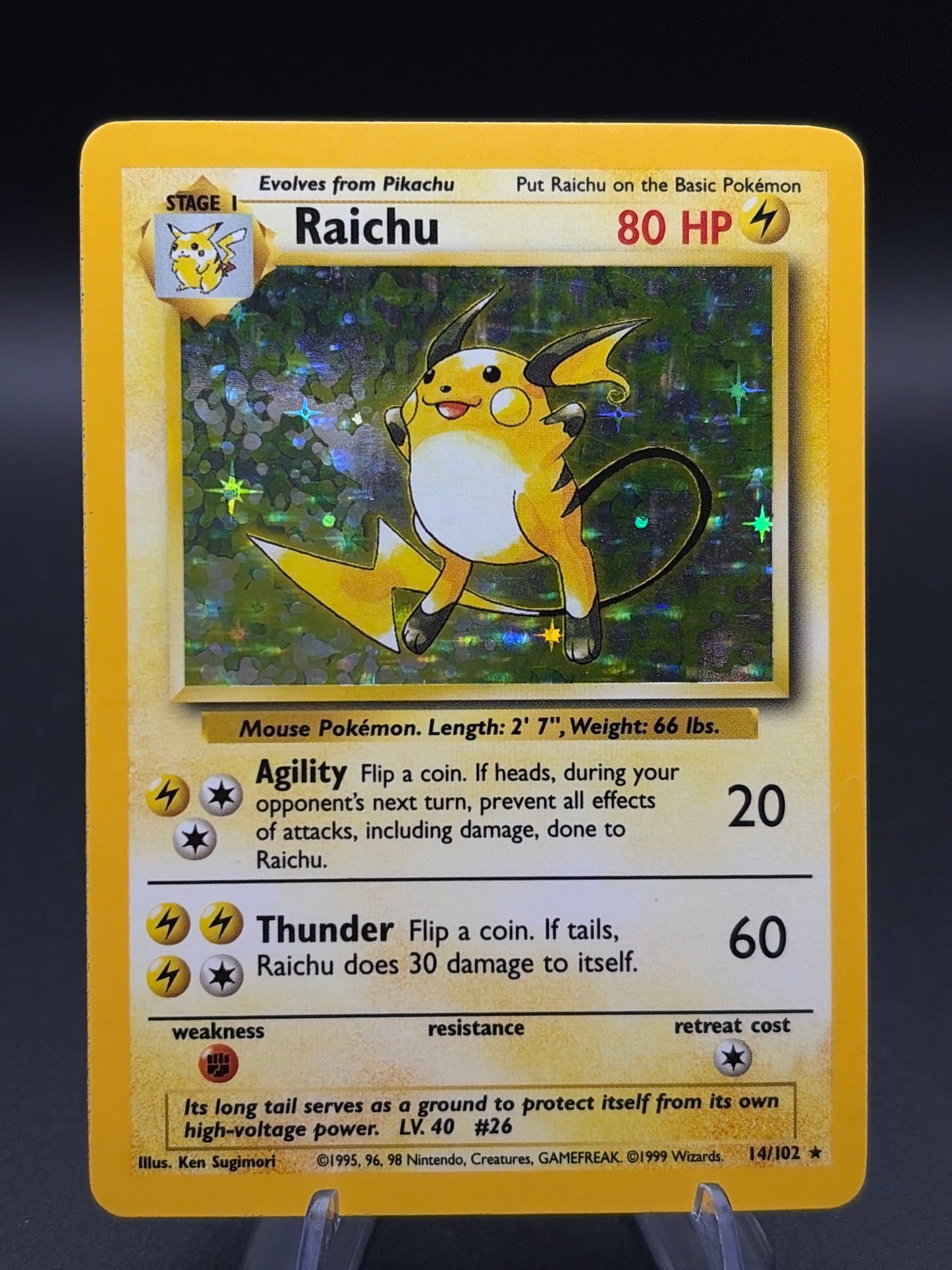 Pokémon TCG: 1999 Raichu 14/102 Base Set Holo