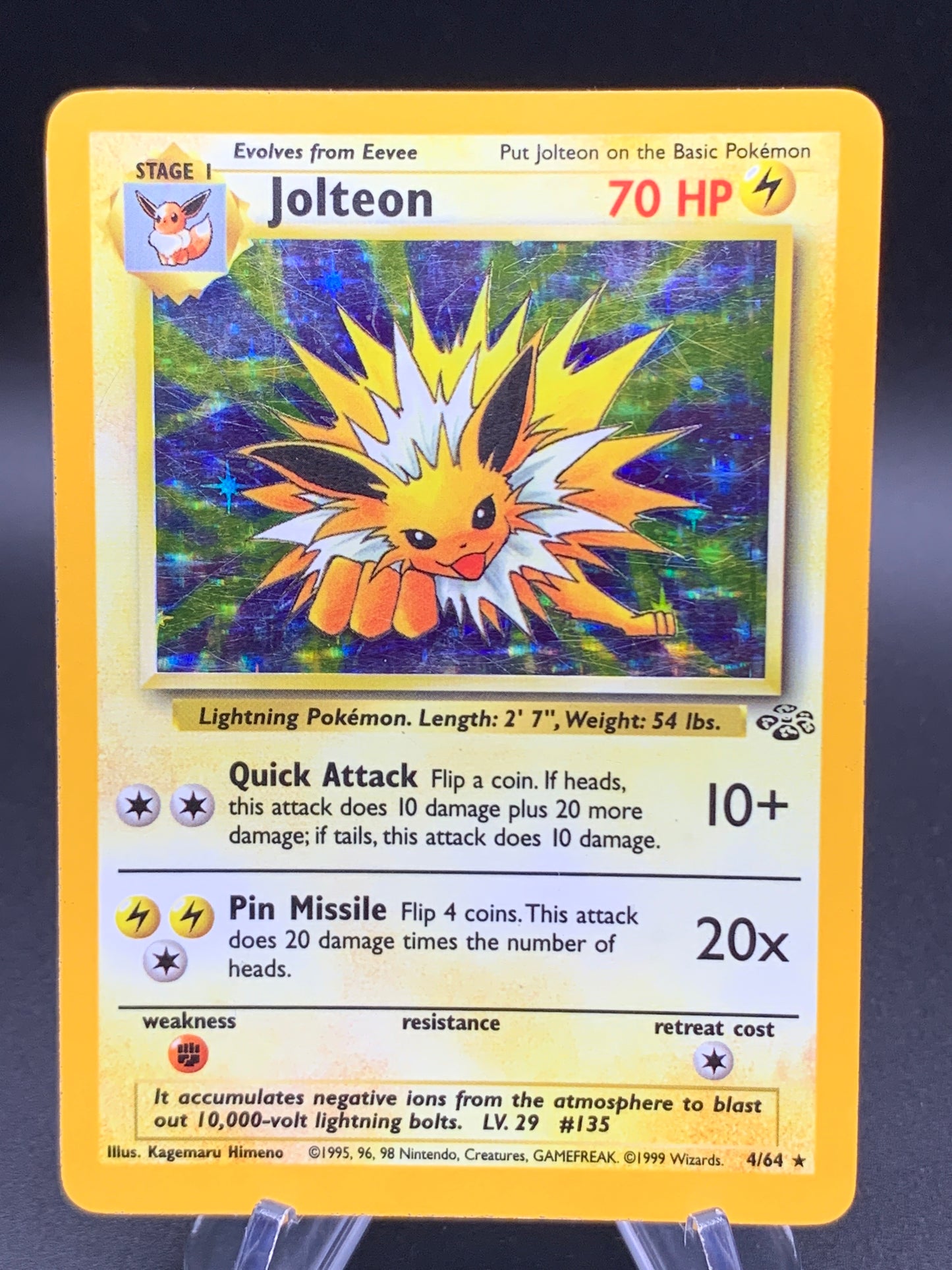 Pokémon TCG: 1999 Jolteon 4/64 Jungle Holo