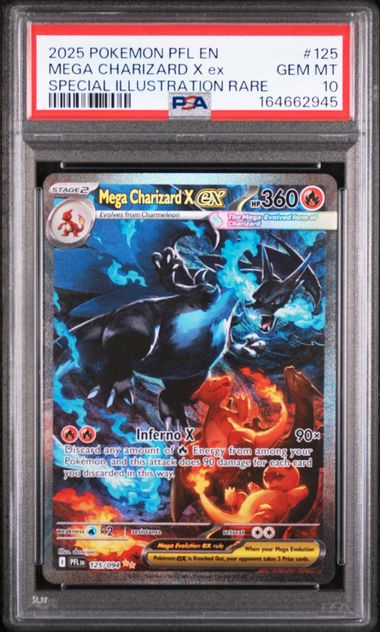 PSA 10 Pokémon TCG: 2025 Mega Charizard X ex - 125/094 PFL: Phantasmal Flames