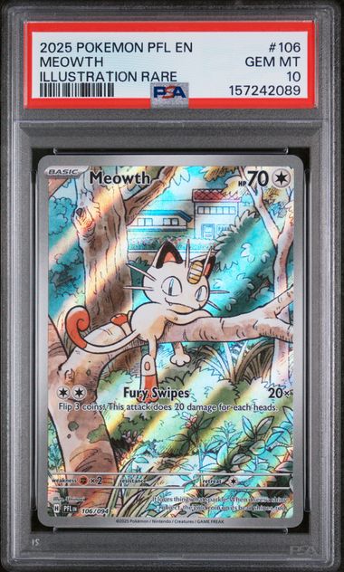 PSA 10 Pokémon TCG: 2025 Meowth - 106/094 - PFL: Phantasmal Flames