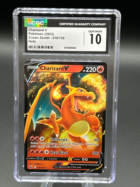 CGC 10 Pokémon TCG: 2023 Charizard V 018/159 Crown Zenith