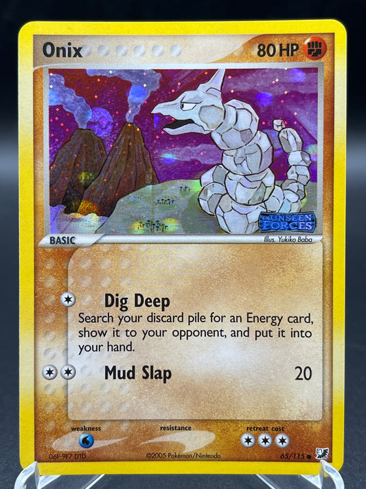 Pokémon TCG: 2005 Onix 65/115 Unseen Forces Reverse Holo