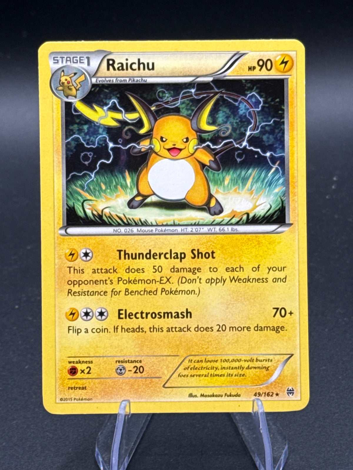 Pokémon TCG: 2015 Raichu - 49/162 - XY BREAKthrough - Cracked Ice Holo - Deck Exclusivs (PR)