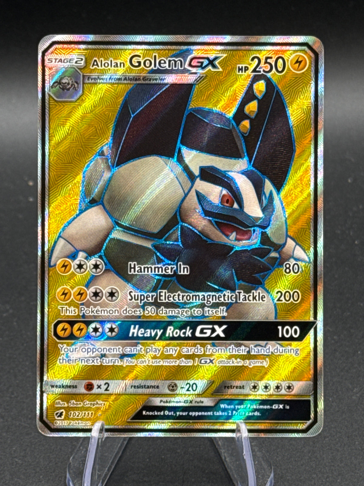 Pokémon TCG: Alolan Golem GX 102/111 - SM - Crimson Invasion