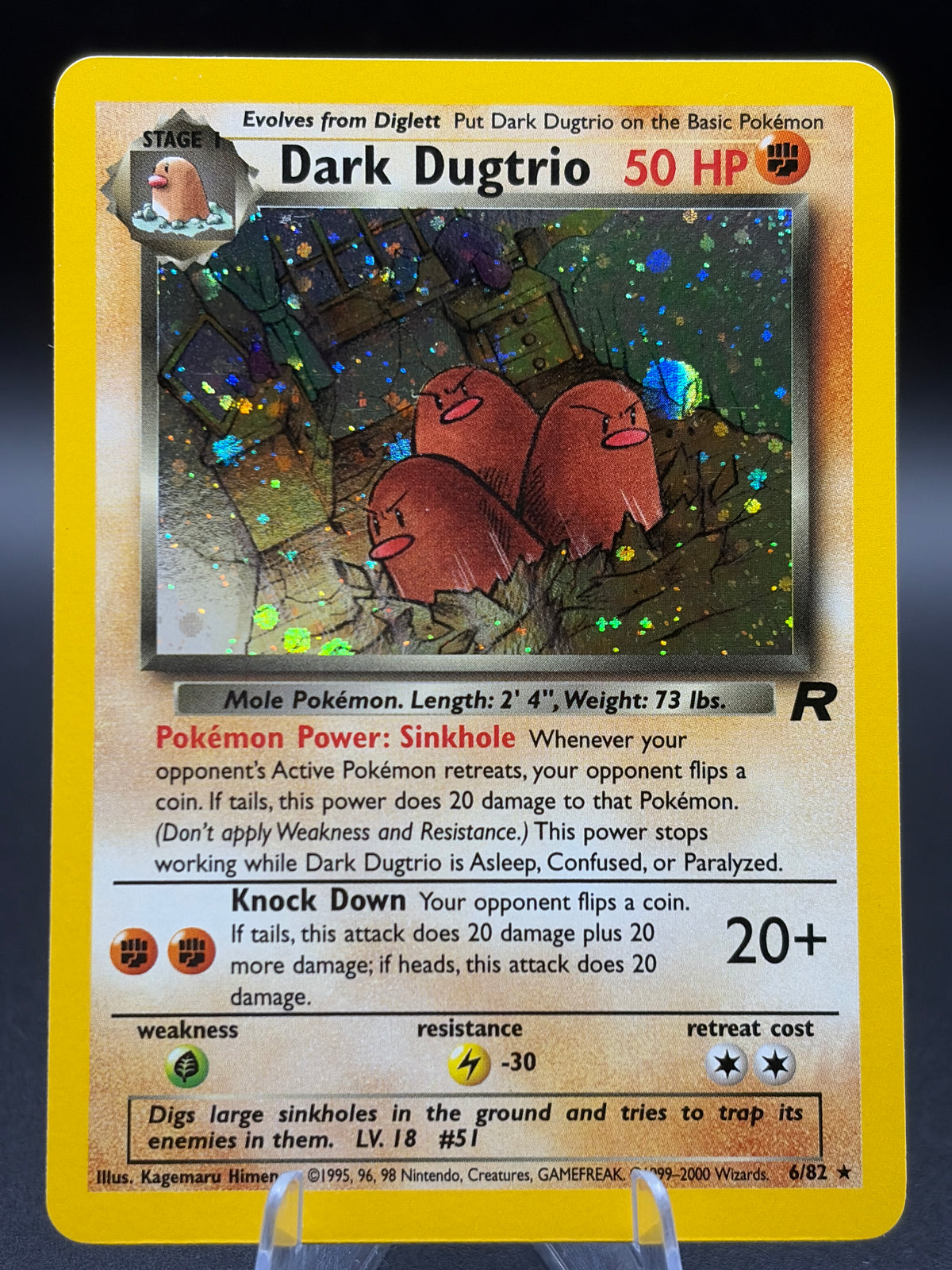 Pokémon TCG: 2000 Dark Dugtrio 6/82 Team Rocket Unlimited Holo