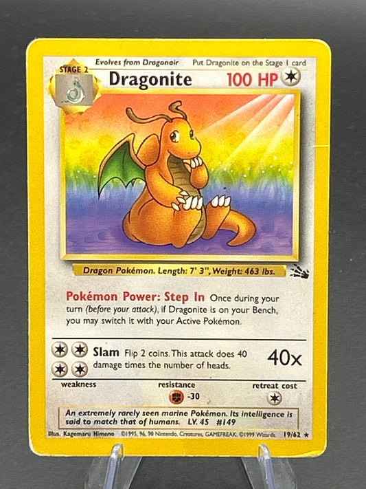 Pokémon TCG: 1999 Dragonite 19/62 Fossil Non-holo - DMG