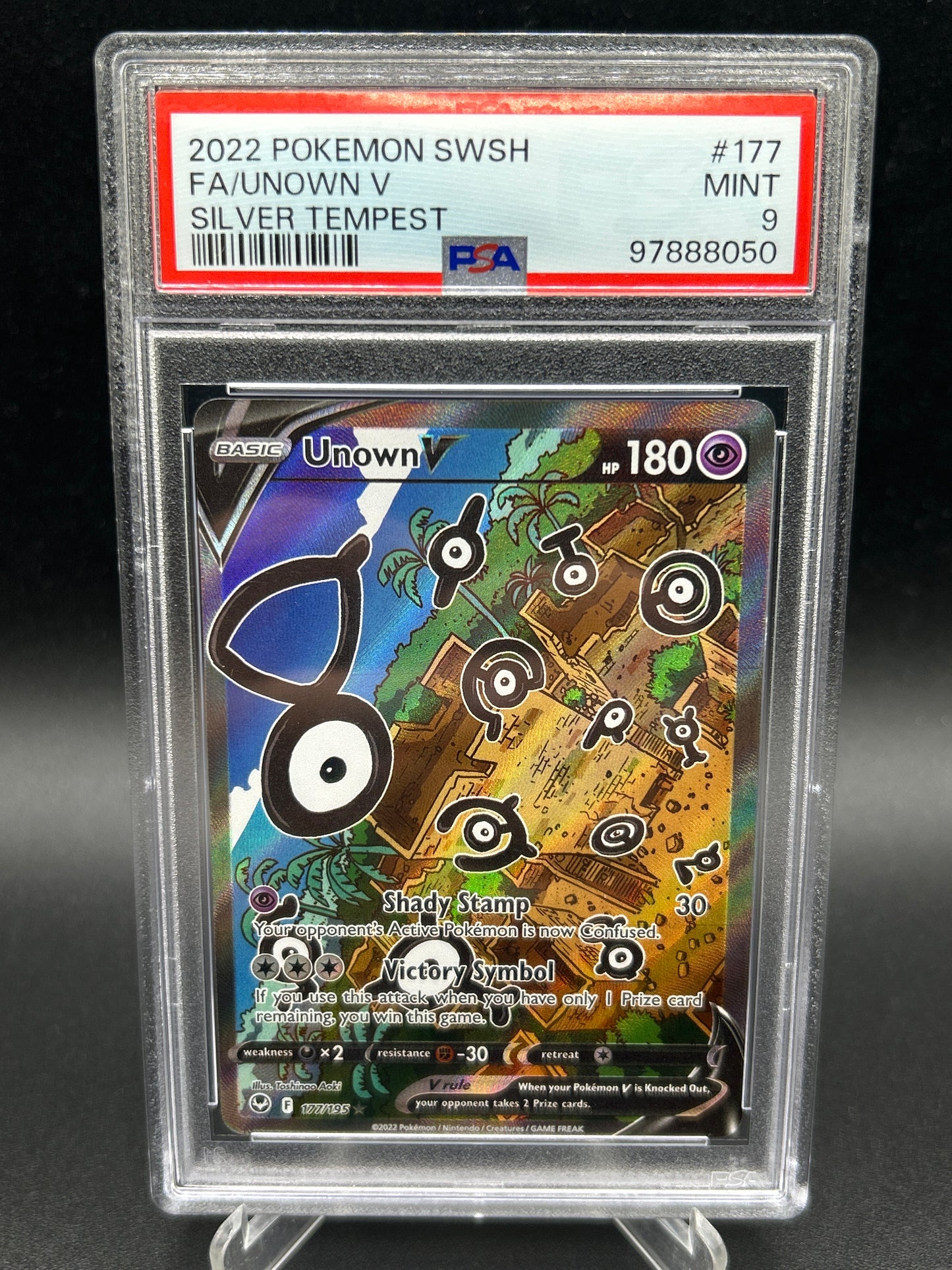PSA 9 Pokémon TCG: 2022 Unown V 177/195 SWSH: Silver Tempest