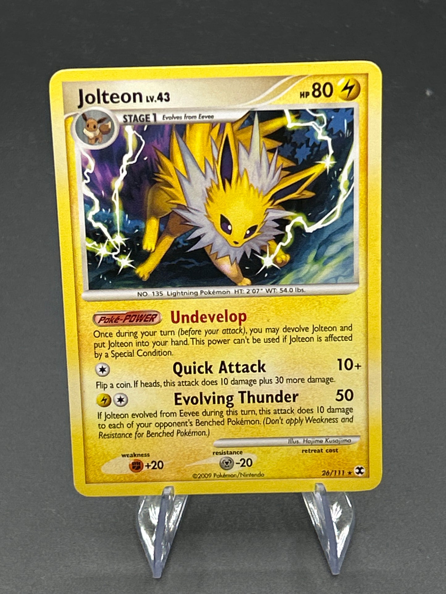 Pokémon TCG: 2009 Jolteon LV.43 26/111 Platinum Rising Rivals - DMG