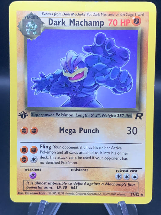 Pokémon TCG: 1999 Dark Machamp 27/82 Team Rocket 1st Edition