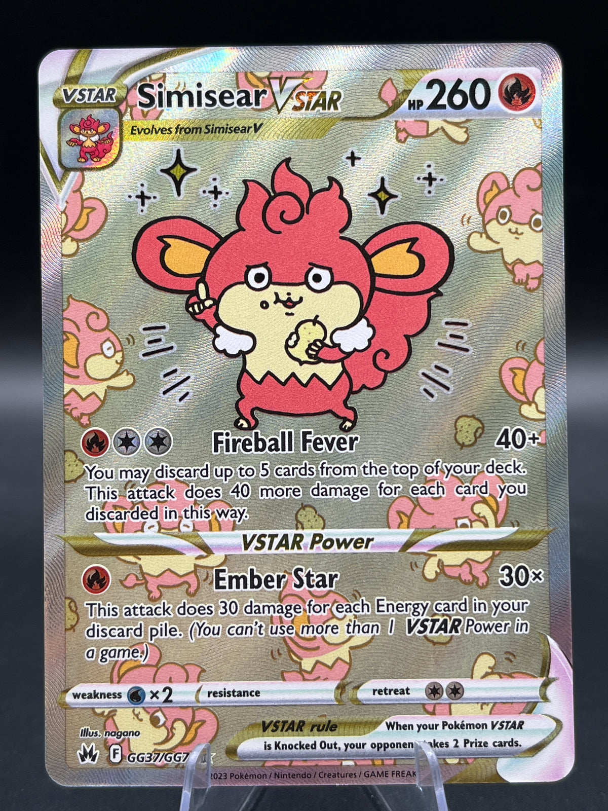 Pokémon TCG: 2023 Simisear VSTAR - GG37/GG70 - SWSH: Crown Zenith Galarian Gallery