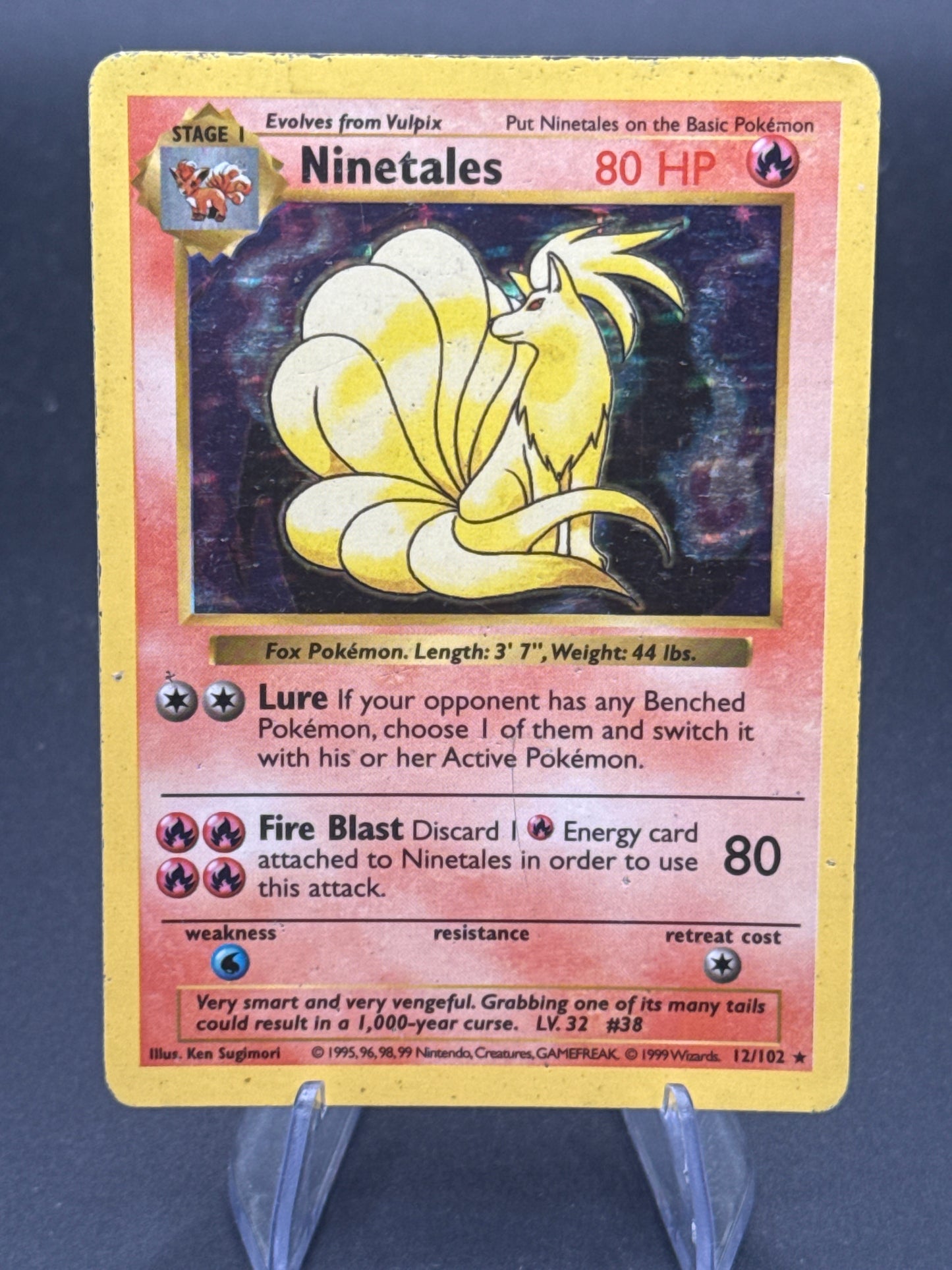 Pokémon TCG: 1999 Ninetales - 12/102 - Unlimited Base Set Holo - (Damage)