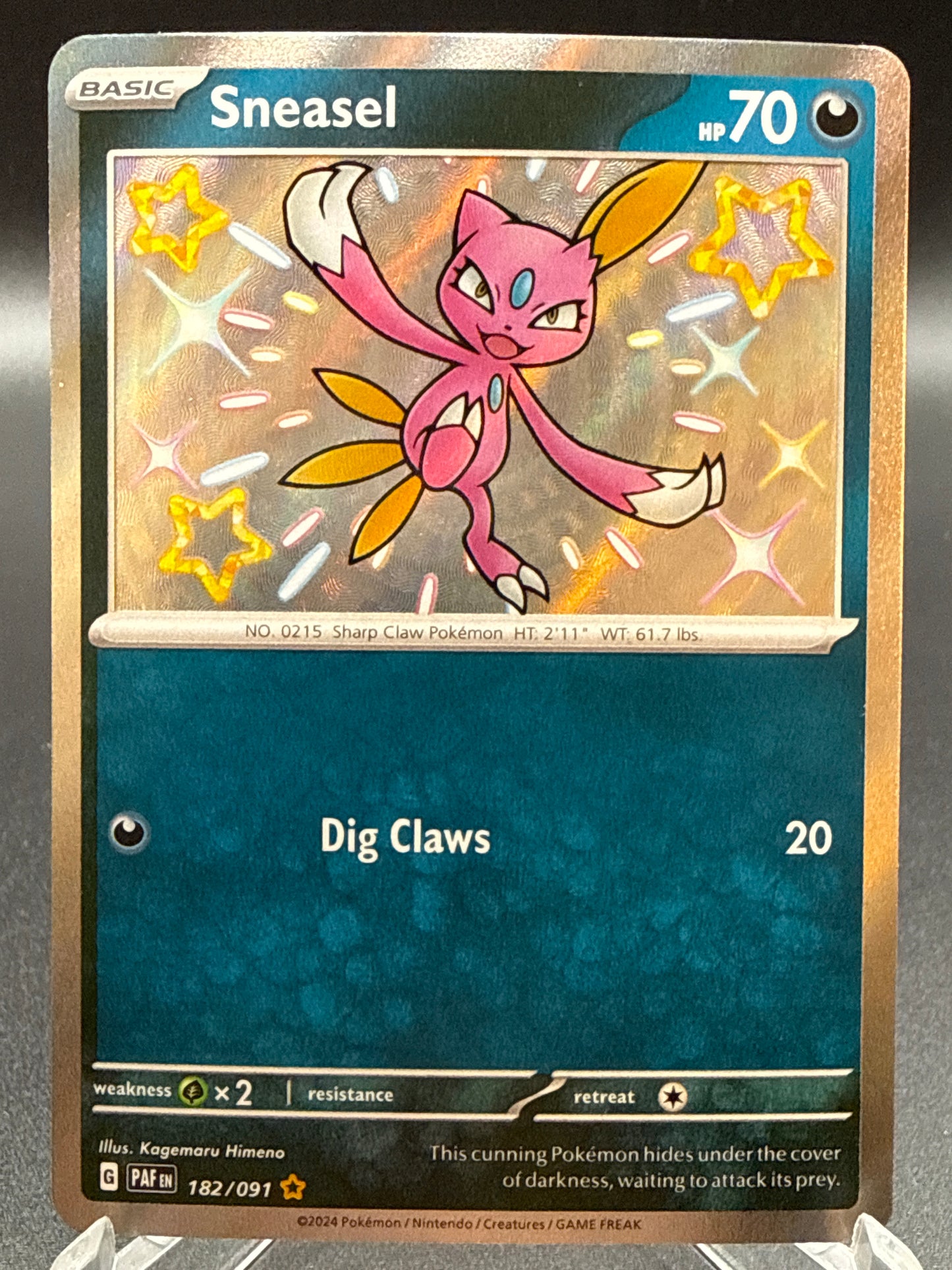Pokémon TCG: 2024 Sneasel 182/091 S&V Paldean Fates Baby Shiny