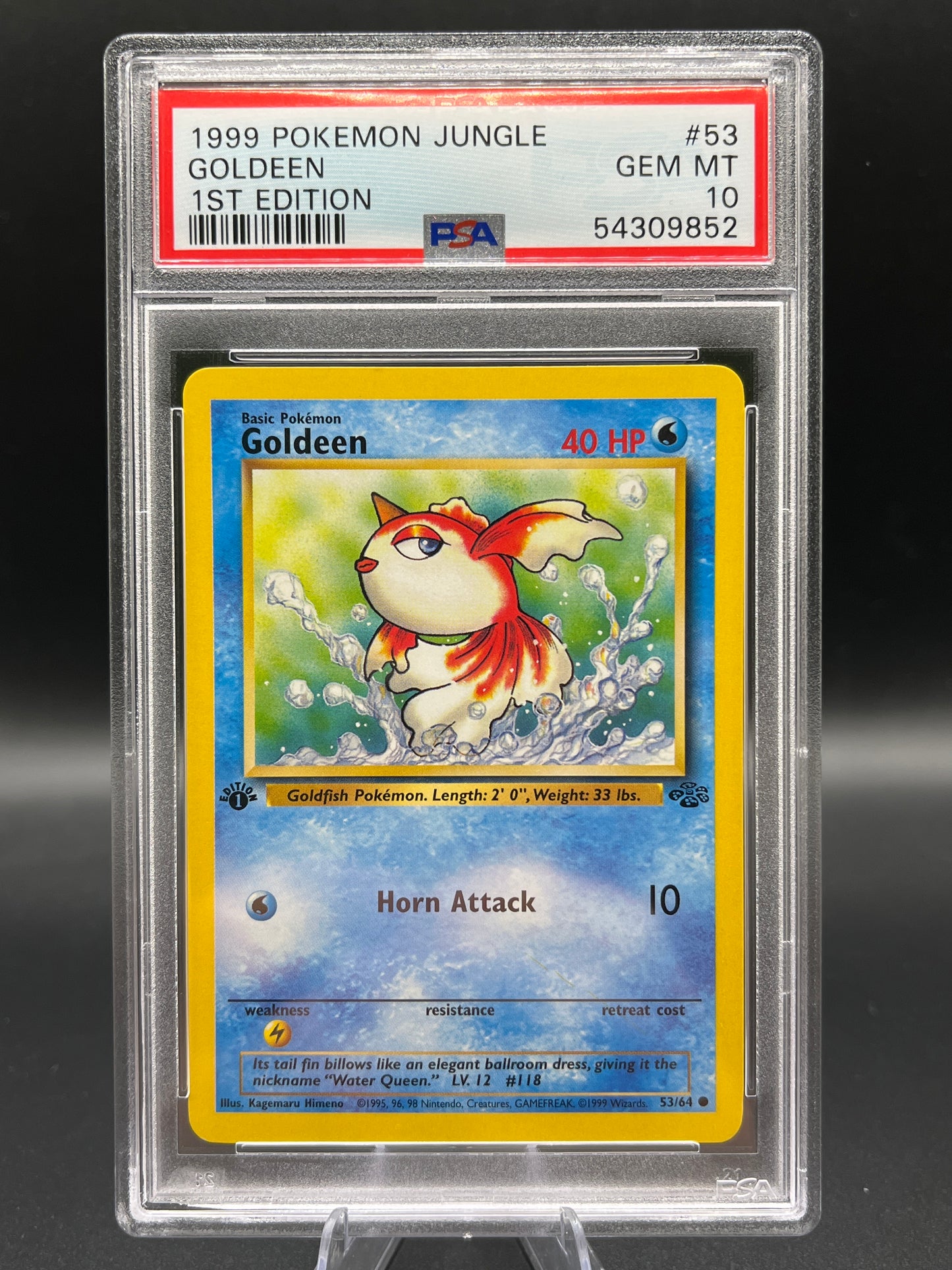 PSA 10 Pokémon TCG: 1999 Goldeen 53/64 - 1st Edition Jungle