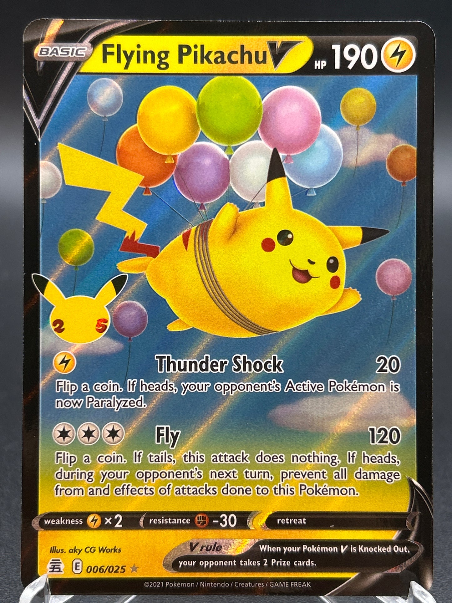 Pokémon TCG: 2021 Flying Pikachu V 006/025 SWSH: Celebrations