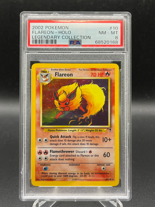 PSA 8 Pokémon TCG: 2002 Flareon 10/110 - Legendary Collection Holo