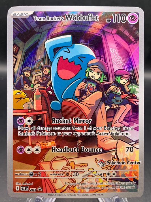 Pokémon TCG: 2025 Team Rocket's Wobbuffet - #203 - (Pokémon Center Exclusive) - SV: Scarlet & Violet Promo