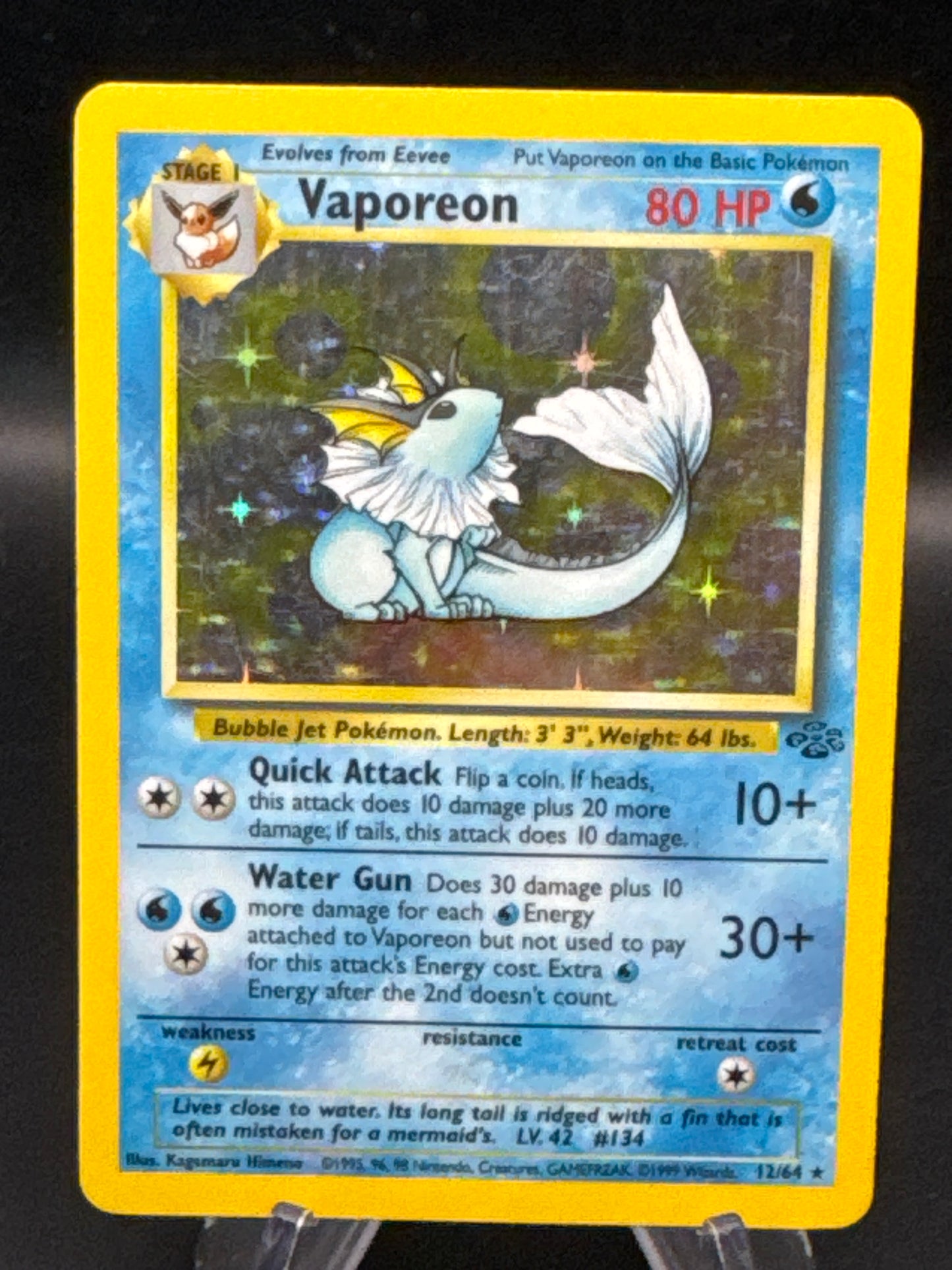 Pokémon TCG: 1999 Vaporeon - 12/64 - Jungle Unlimited Holo