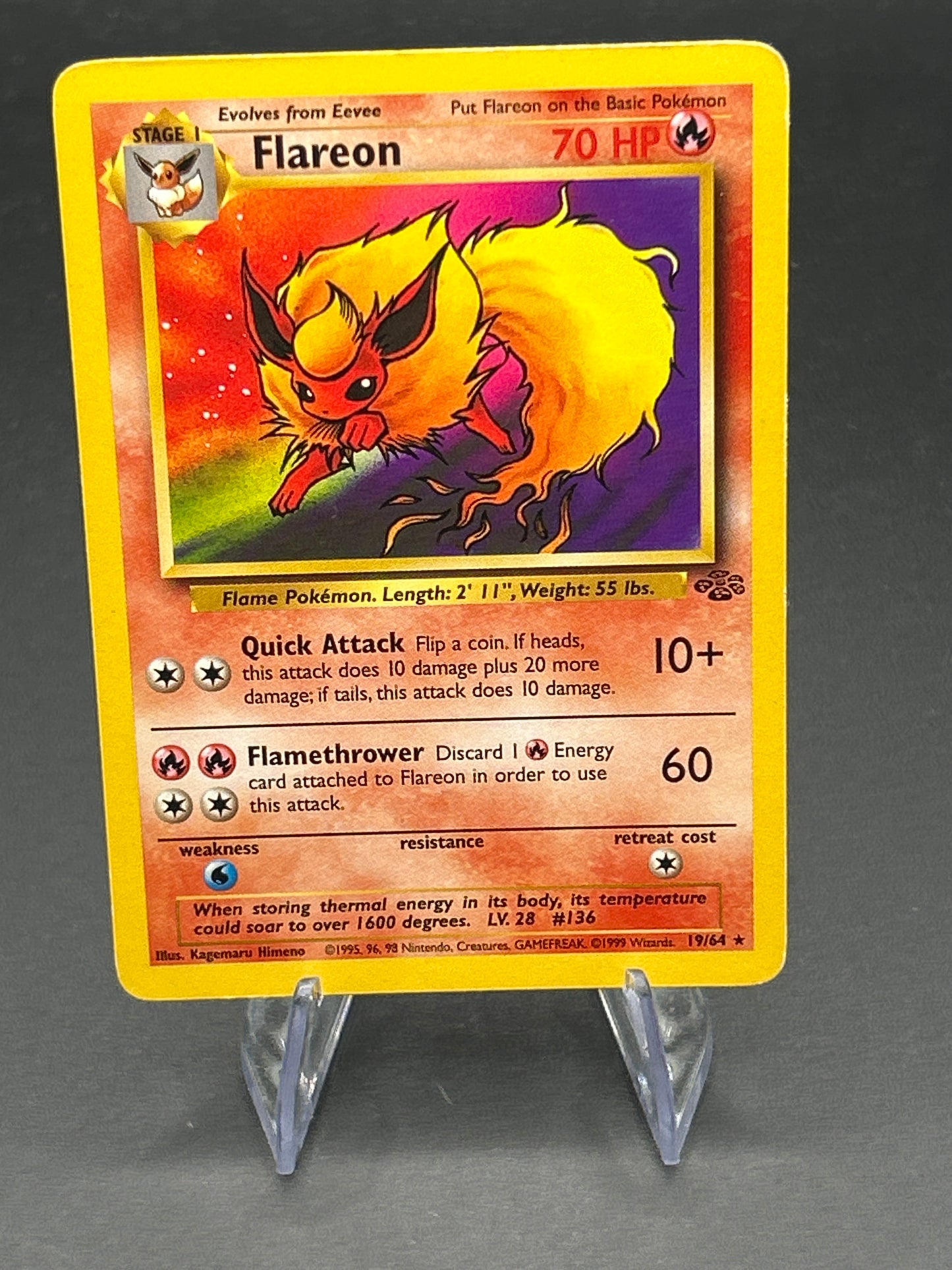Pokémon TCG: 1999 Flareon - 19/64 - Jungle Unlimited - DMG
