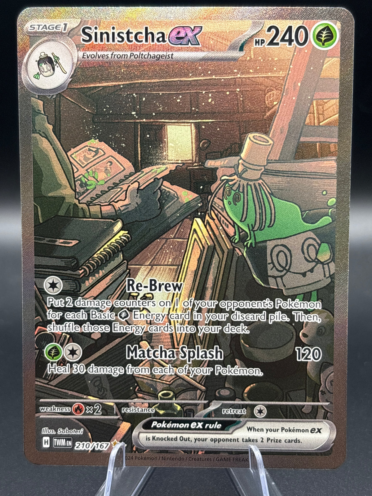Pokemon TCG: 2024 Sinistcha ex 210/167 S&V: Twilight Masquerade