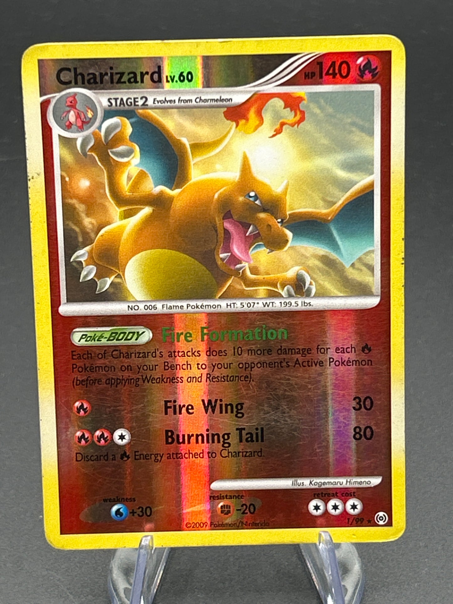 Pokemon TCG 2009 Charizard LV.60 - 1/99 - Miscellaneous Cards Holo - DMG