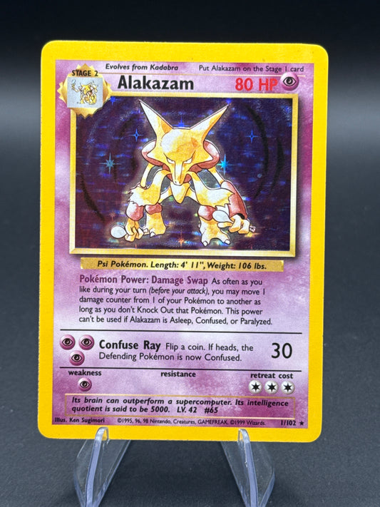 Pokémon TCG: 1999 Alakazam - 1/102 - Base Set Holo