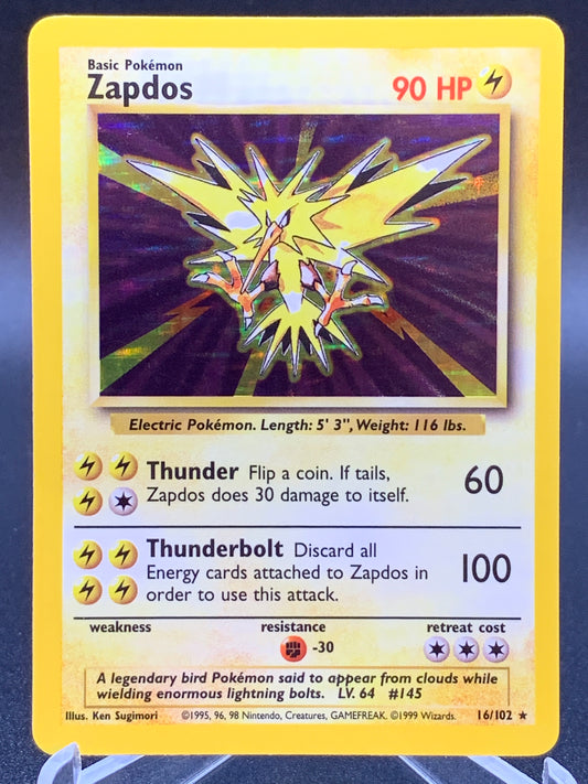 Pokémon TCG: 1999 Zapdos 16/102 Base Set Holo