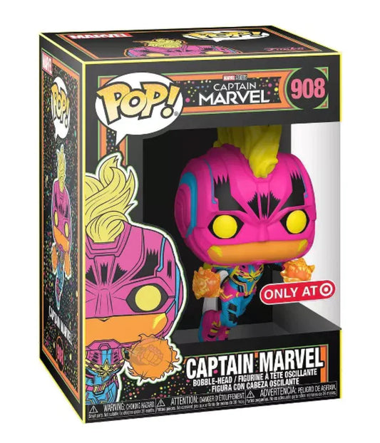 Funko PoP! Marvel: Captain Marvel (Blacklight) 908 (Target Exclusive)
