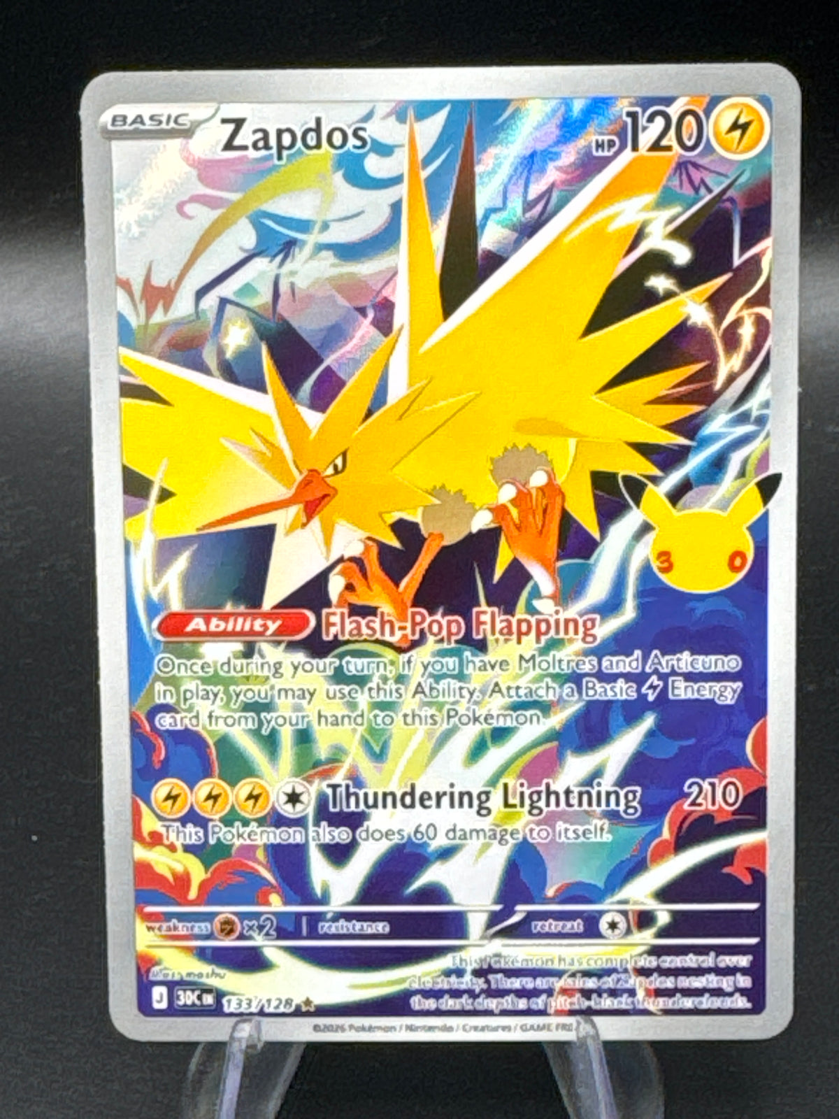 Pokémon TCG: 2026 Zapdos 133/128 - ME: 30th Celebration Classic Collection (30C)
