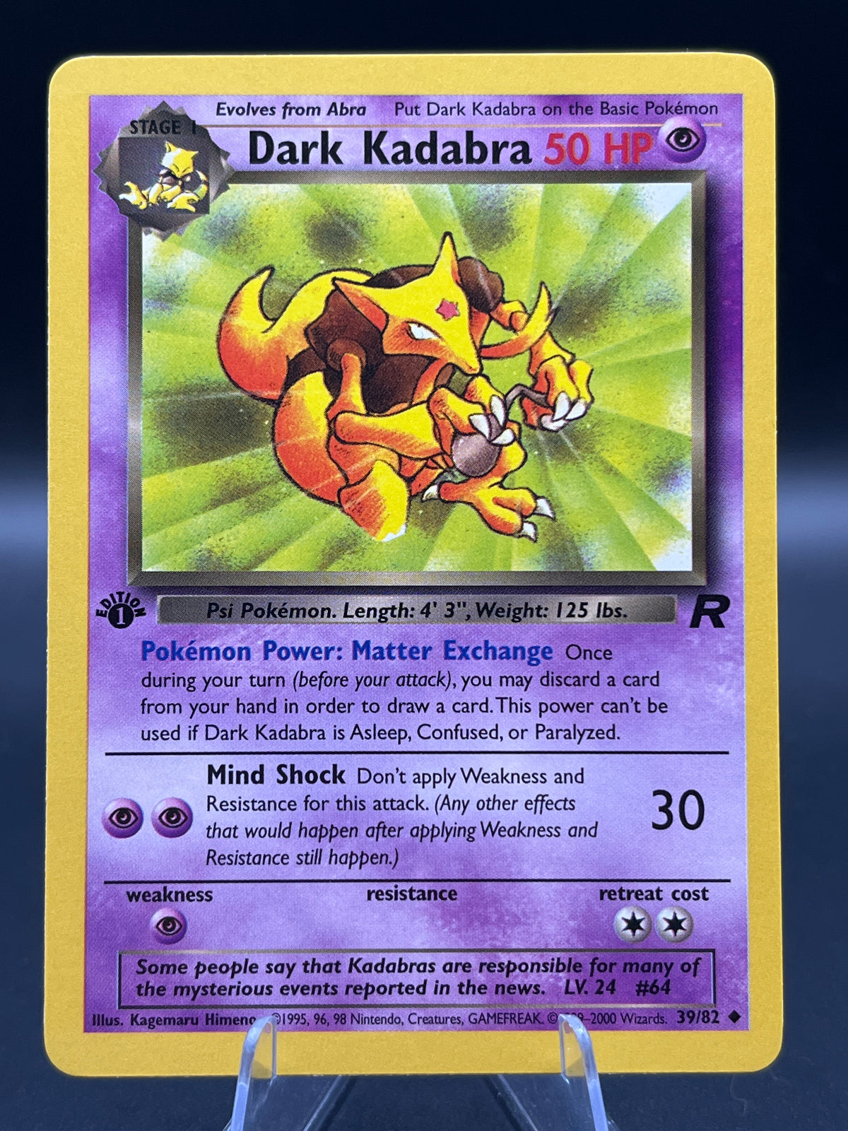 Pokémon TCG: 2000 Dark Kadabra 39/82 1st Edition Team Rocket