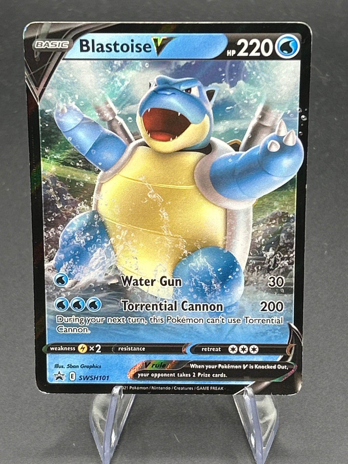 Pokémon TCG: 2021 Blastoise V - SWSH101 - SWSH: Blastoise V Battle Deck Promo - DMG