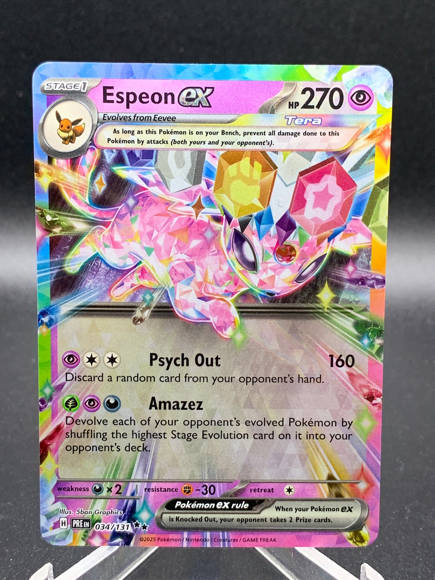 Pokémon TCG: 2025 Espeon ex 034/131 SV: Prismatic Evolutions