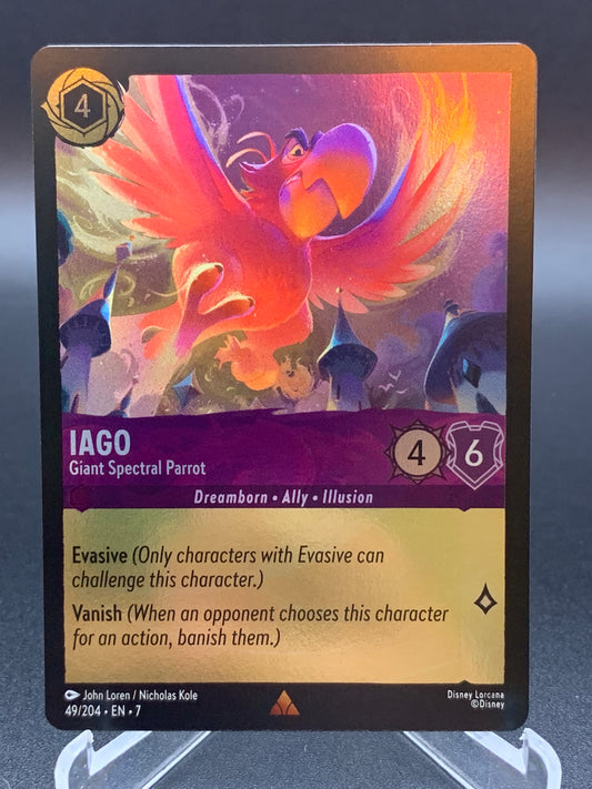 Lorcana TCG: Iago Giant Spectral Parrot (Cold Foil) 49/204 Archazia's Island