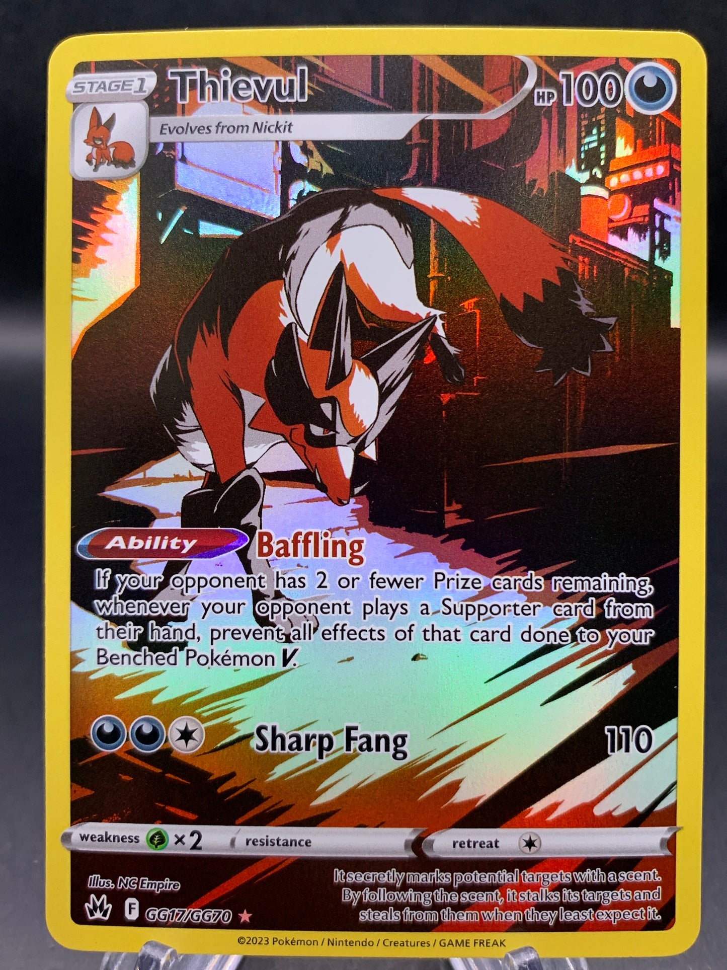 Pokémon TCG: 2023 Thievul - GG17/GG70 - SWSH: Crown Zenith: Galarian Gallery