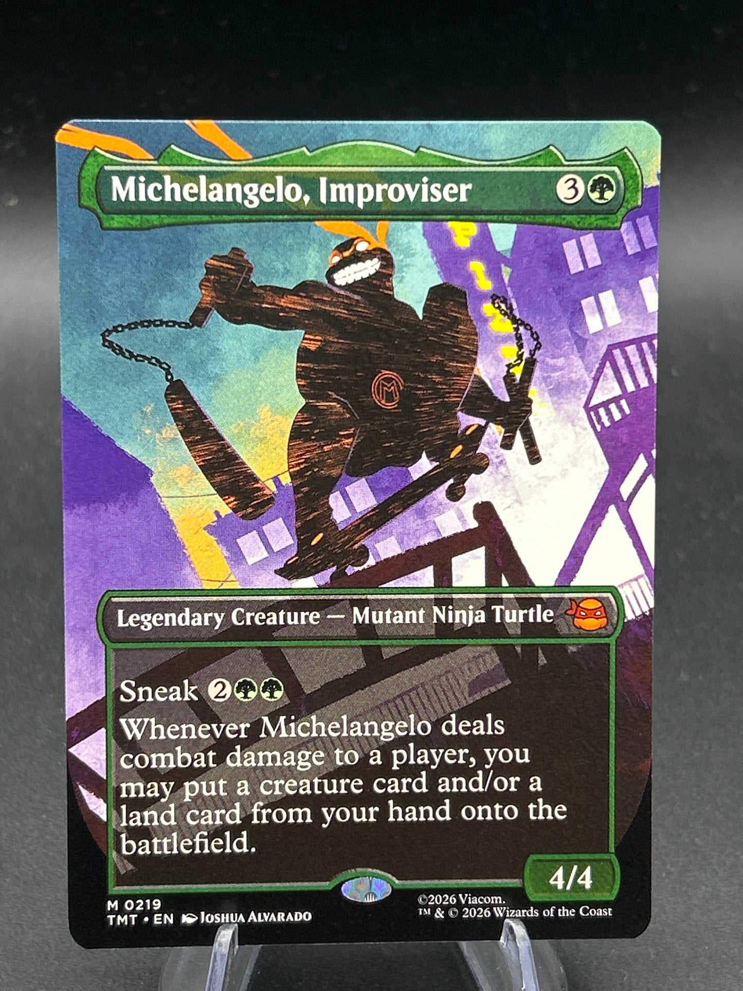 MTG TCG: Michelangelo, Improviser (Borderless) M 0219 - Teenage Mutant Ninja Turtles