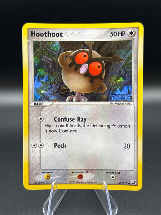 Pokémon TCG: 2005 Hoothoot 59/115 Unseen Forces Reverse Holo