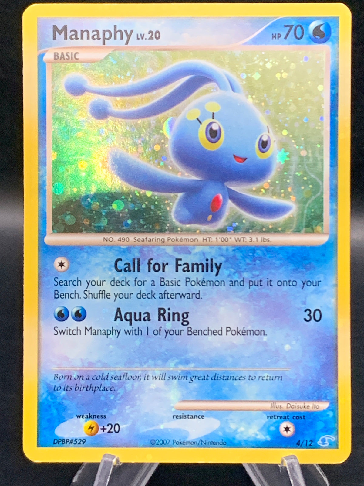Pokémon TCG: 2007 Manaphy 4/12 DP Trainer Kit: Manaphy & Lucario (Holo Bleed Error)