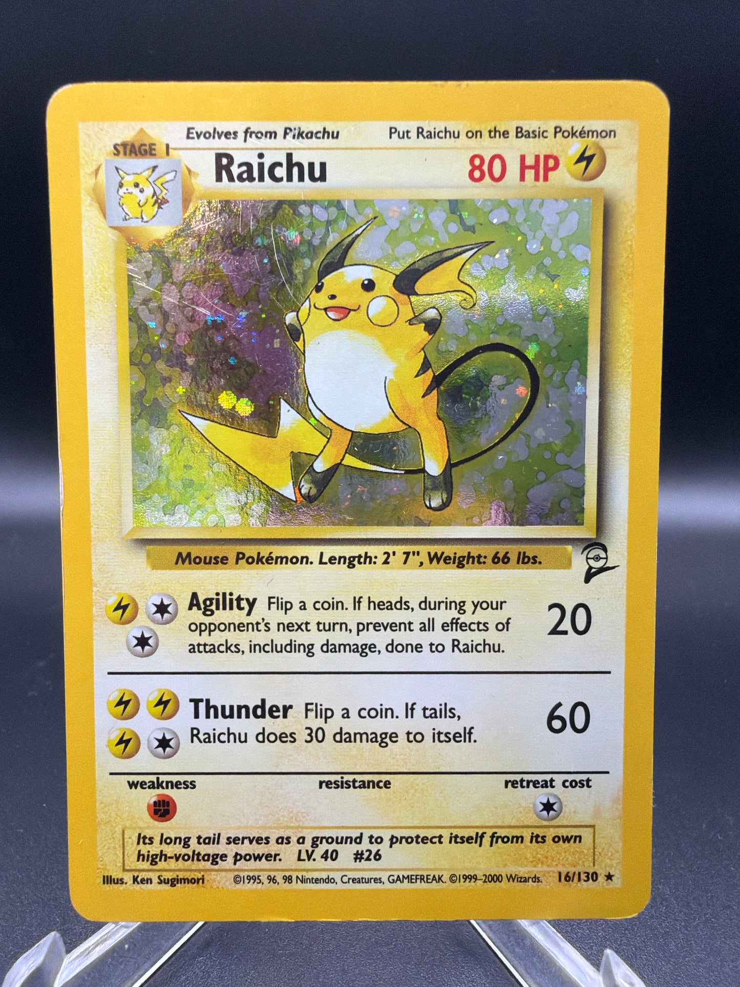 Pokémon TCG: 2000 Raichu 16/130 Base Set 2 Holo