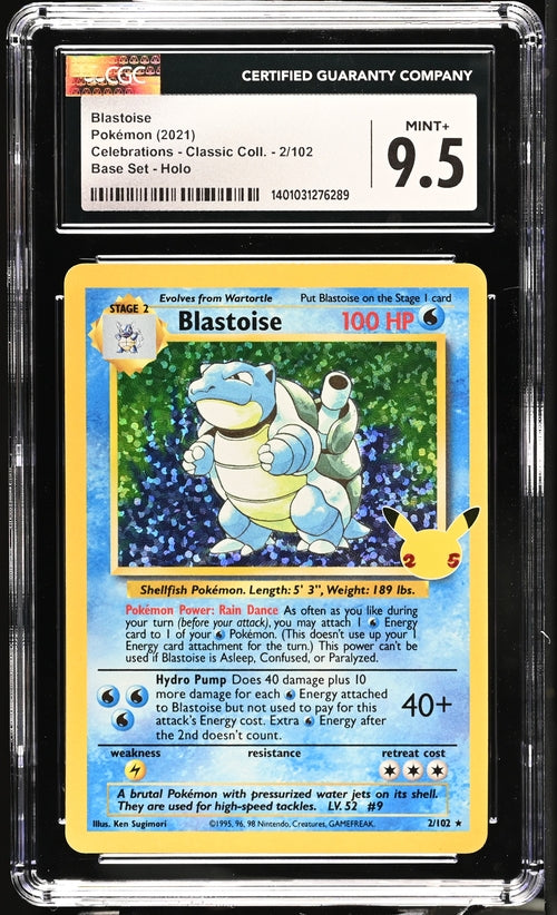 CGC 9.5 Pokémon TCG: 2021 Blastoise 2/102 Celebrations Holo