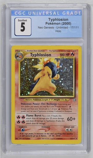CGC 5 Pokémon TCG: 2000 Thyphlosion 17/111 Neo Genesis Holo