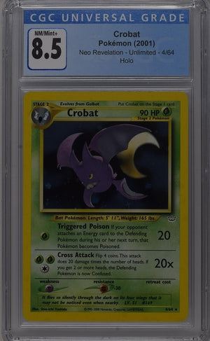 CGC 8.5 Pokémon TCG: 1995 Crobat 4/64 Neo Revelation