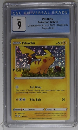 CGC 9 Pokémon TCG: 2021 Pikachu SWSH039 General mills Promo