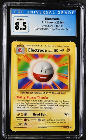 CGC 8.5 Pokémon TCG: 2016 Electrode - 40/108 - Evolutions